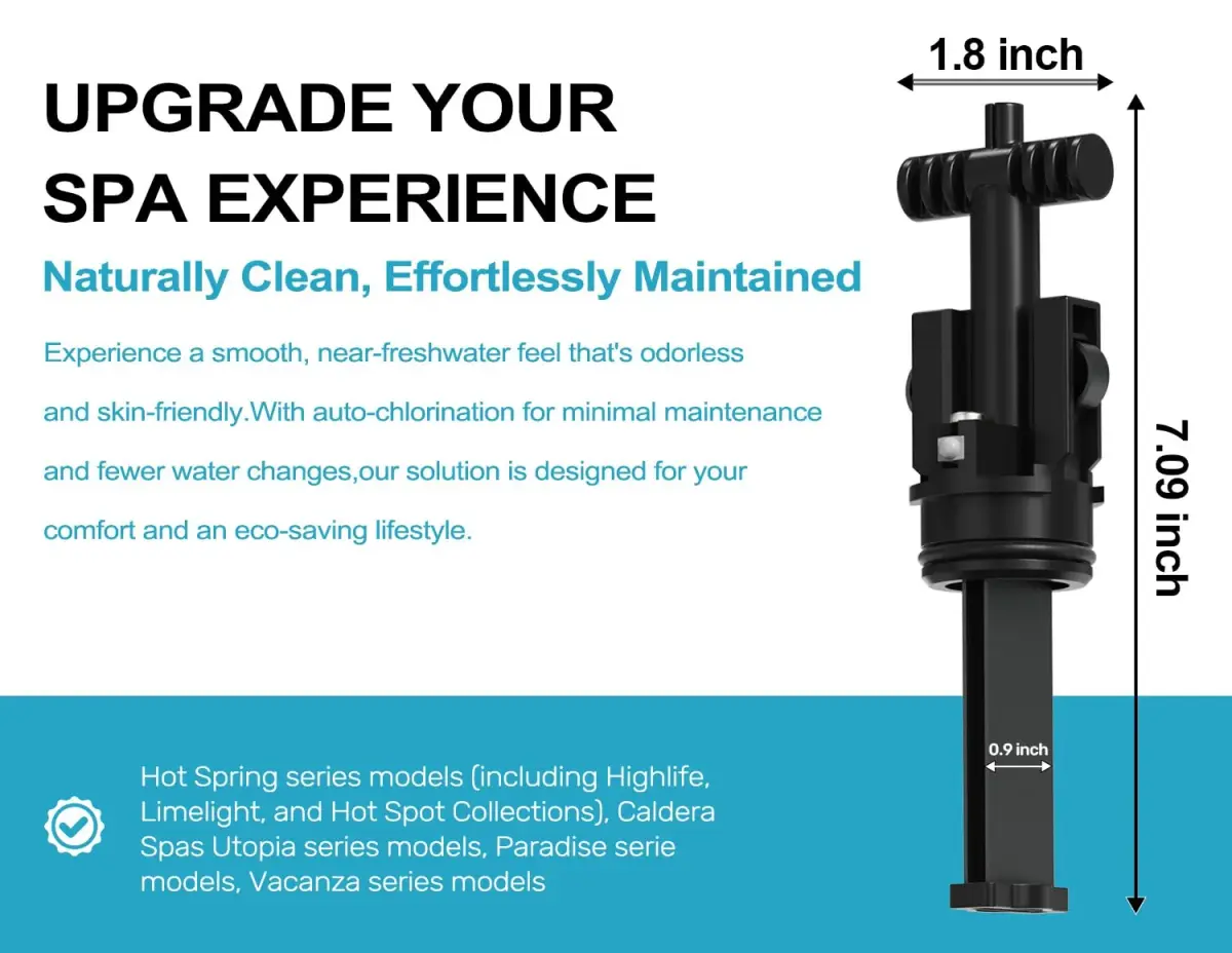 Virellionixis Upgrade Salt Water System Cartridge Replacement 0.13 kg (0.22 lb) | Soft, Fresh Water for Spas & Hot Tubs - view 3