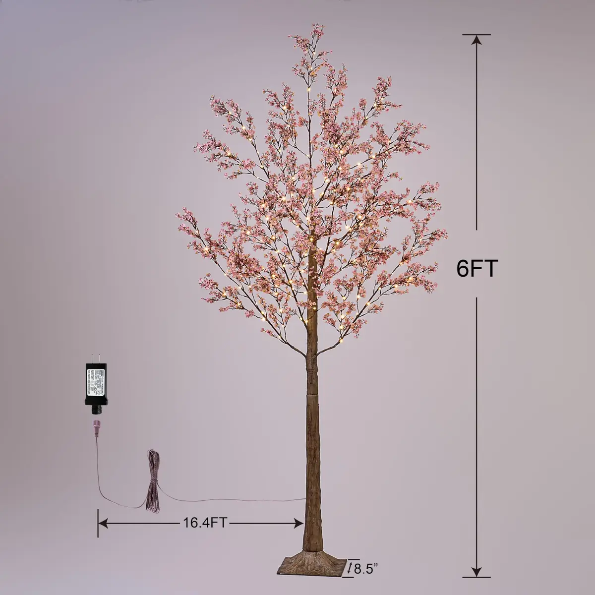 LIGHTSHARE 6FT Lighted Cherry Blossom Tree with 171 LED Warm White Lights | Indoor Outdoor Decorative Sakura Tree - view 6