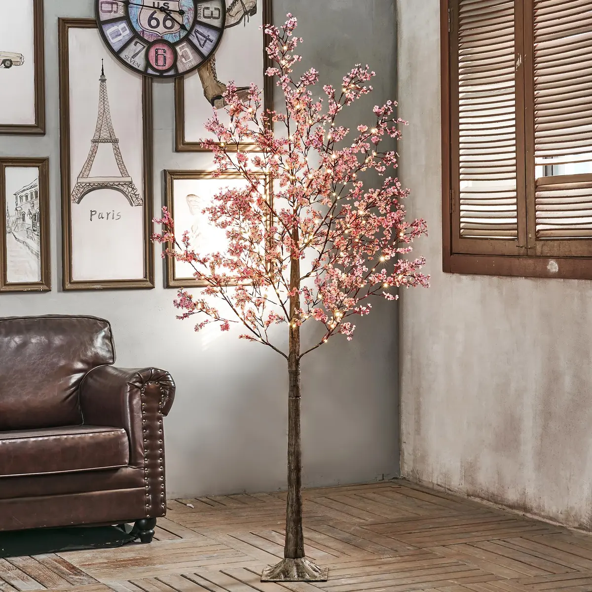 LIGHTSHARE 6FT Lighted Cherry Blossom Tree with 171 LED Warm White Lights | Indoor Outdoor Decorative Sakura Tree - view 2