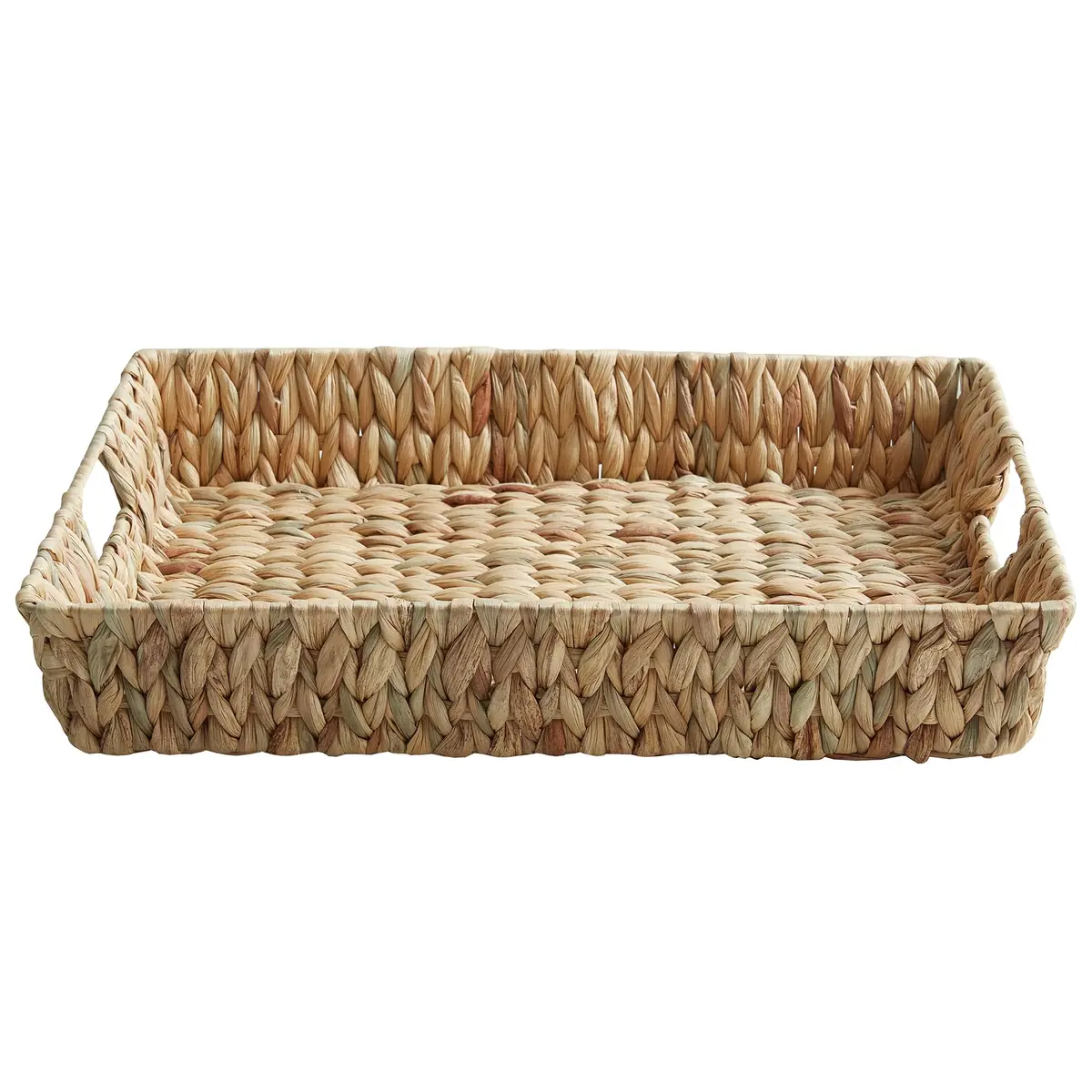 Suptinwear Rectangular Water Hyacinth Serving Tray with Handles | Hand Woven Rattan 17 Inch - view 3