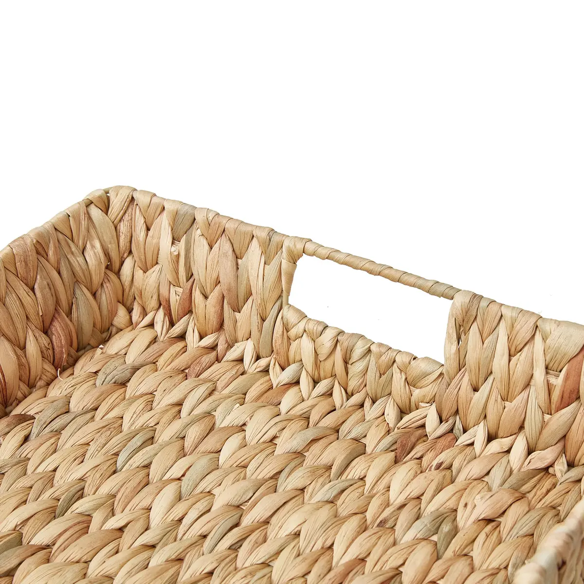 Suptinwear Rectangular Water Hyacinth Serving Tray with Handles | Hand Woven Rattan 17 Inch - view 4