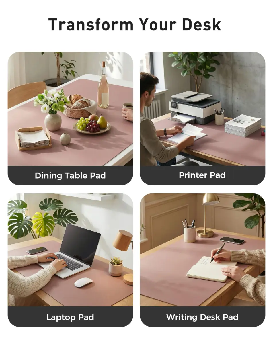 Aothia Faux Leather Desk Mat - Large Mouse Pad 163cm x 43cm (63" x 17") | Smooth Writing Surface for Office & Home - view 6