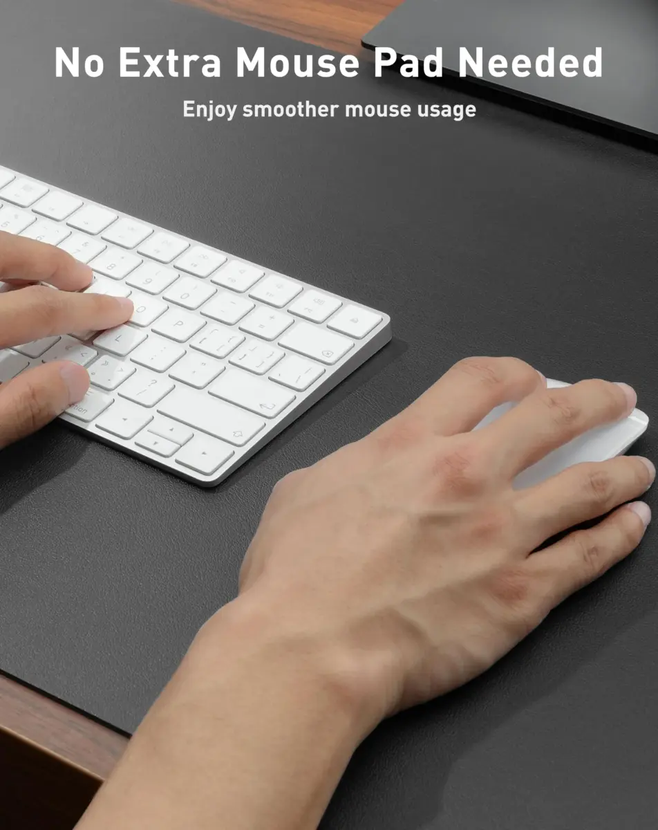 Aothia Faux Leather Desk Mat Large Mouse Pad 63" x 17" | Protects Your Desk with Professional Style - view 4