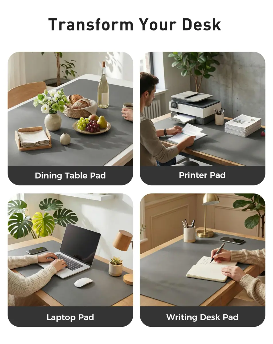 Aothia Faux Leather Desk Mat Large Mouse Pad 63" x 17" | Protects Your Desk with Professional Style - view 6