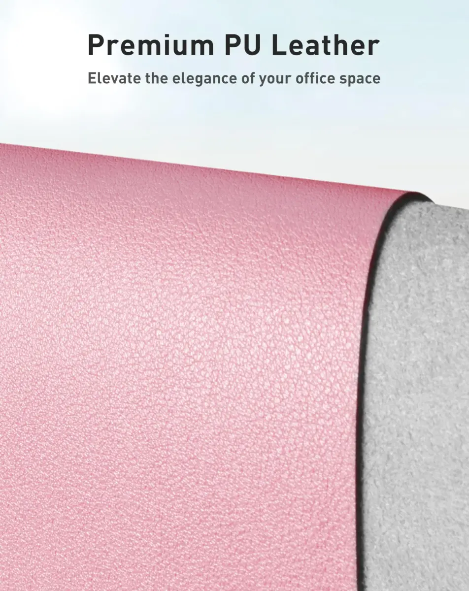 Aothia Faux Leather Desk Mat - Large Mouse Pad, Non-Slip PU Leather Blotter, Waterproof Writing Surface (Fairy Pink, 63" x 17") - view 2