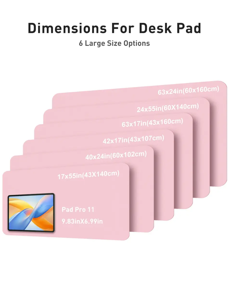 Aothia Faux Leather Desk Mat - Large Mouse Pad, Non-Slip PU Leather Blotter, Waterproof Writing Surface (Fairy Pink, 63" x 17") - view 5