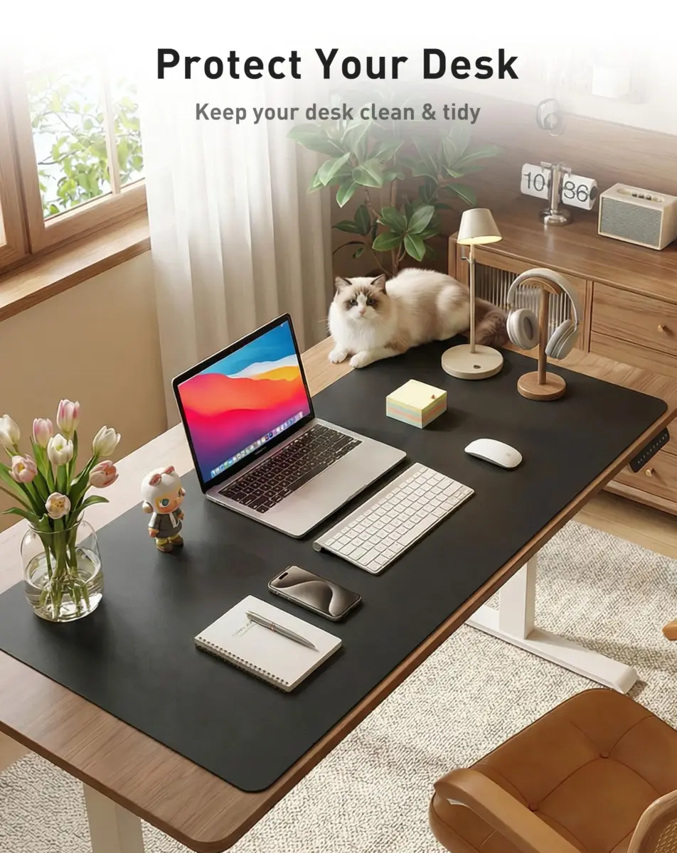 Aothia Faux Leather Desk Mat - Large Mouse Pad 101.6cm x 61cm (40" x 24") | Protects Desks from Scratches, Spills, and Heat - view 8