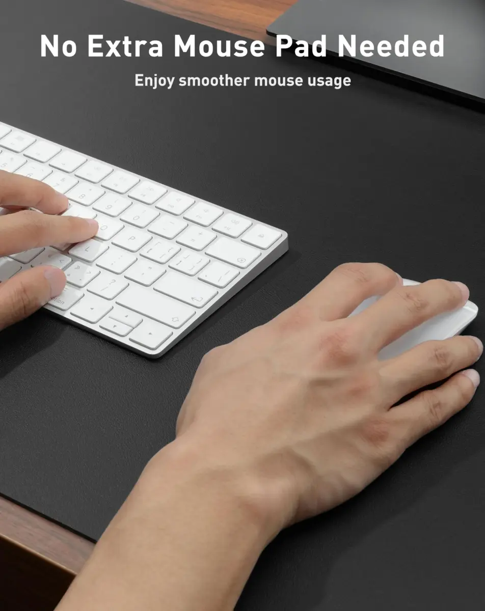 Aothia Faux Leather Desk Mat - Large Mouse Pad 101.6cm x 61cm (40" x 24") | Protects Desks from Scratches, Spills, and Heat - view 4