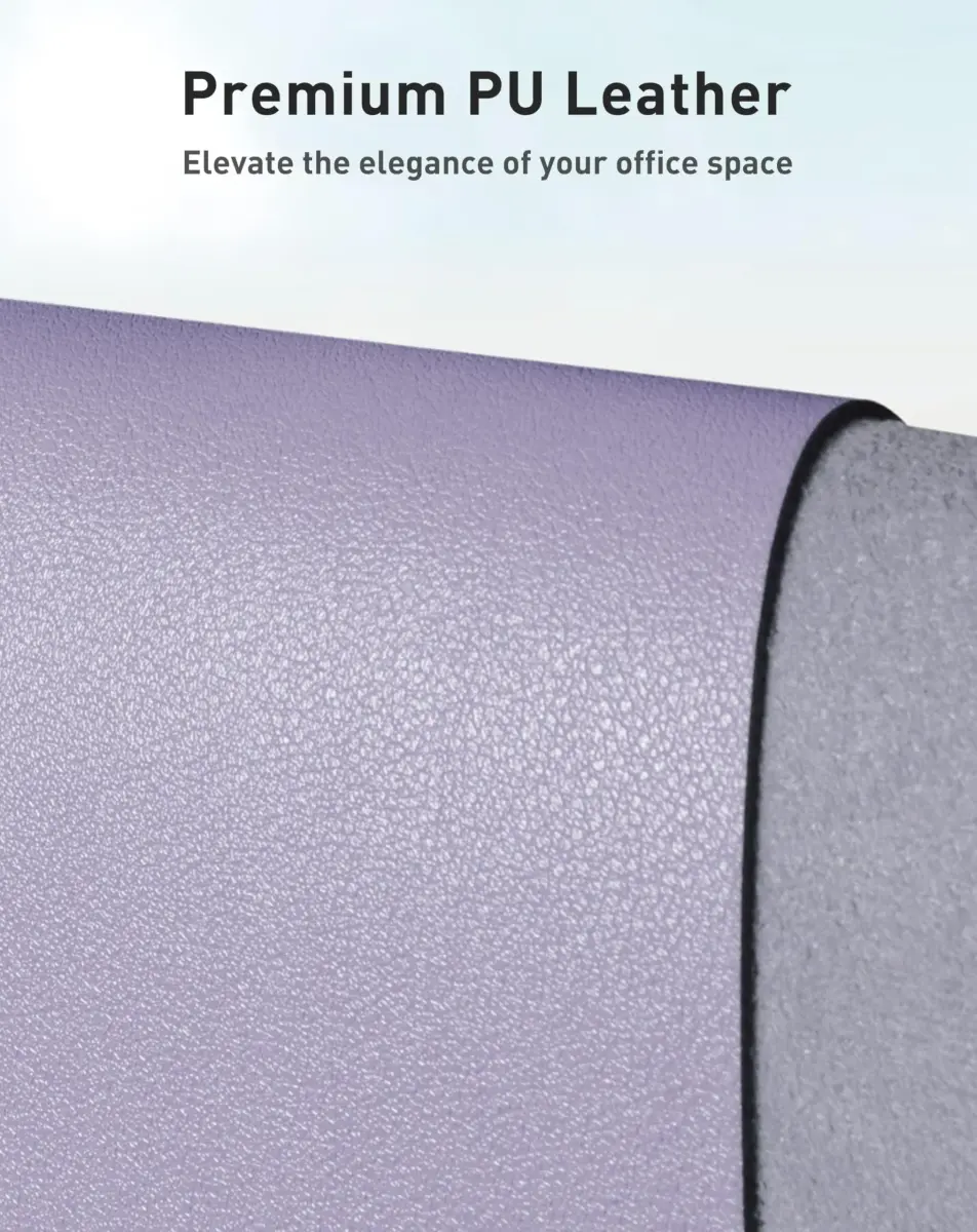 Aothia Faux Leather Desk Mat Large Mouse Pad with Non-Slip PU Leather Blotter, Waterproof Writing Surface for Office and Home (Lavender, 40" x 24") - view 2