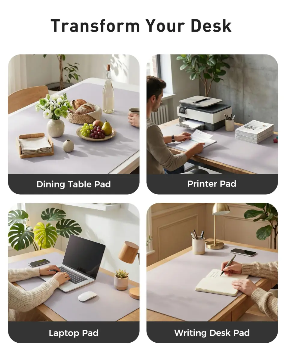 Aothia Faux Leather Desk Mat - Large Mouse Pad, Non-Slip PU Leather Blotter 107cm x 43cm (42" x 17") | Professional & Waterproof Writing Surface - view 6