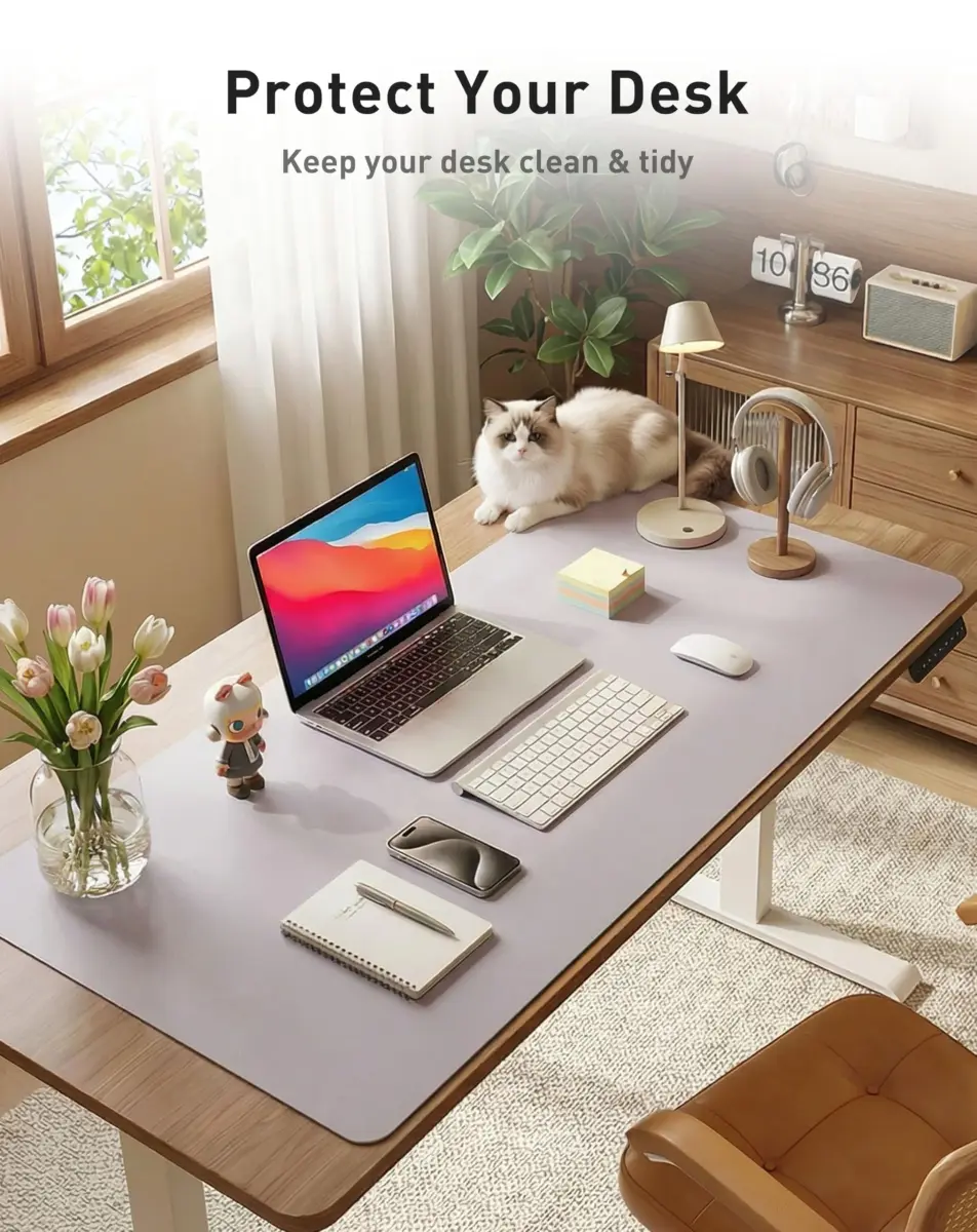 Aothia Faux Leather Desk Mat - Large Mouse Pad, Non-Slip PU Leather Blotter 107cm x 43cm (42" x 17") | Professional & Waterproof Writing Surface - view 3