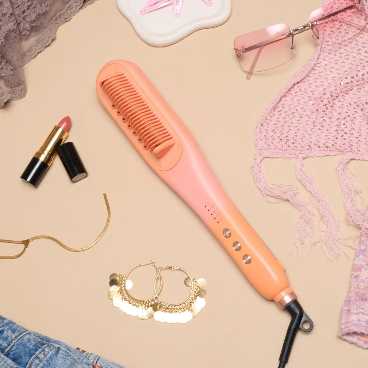 Wavytalk Spotlight Sleek Steamline Pro Steam Hair Straightener Brush 38cm (15 Inch) | Hydrates Hair, Reduces Frizz, Speeds Styling - view 7