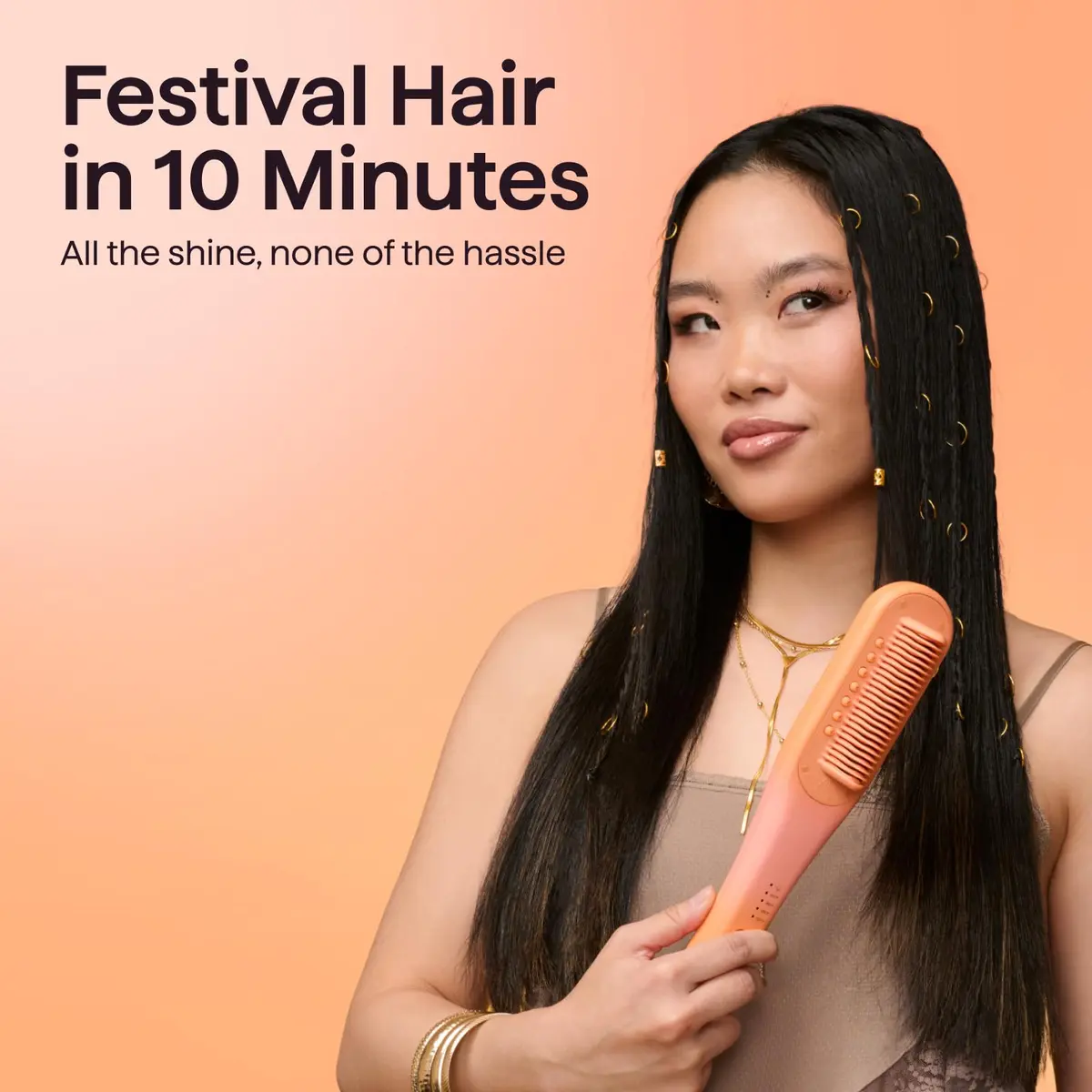 Wavytalk Spotlight Sleek Steamline Pro Steam Hair Straightener Brush 38cm (15 Inch) | Hydrates Hair, Reduces Frizz, Speeds Styling - view 4