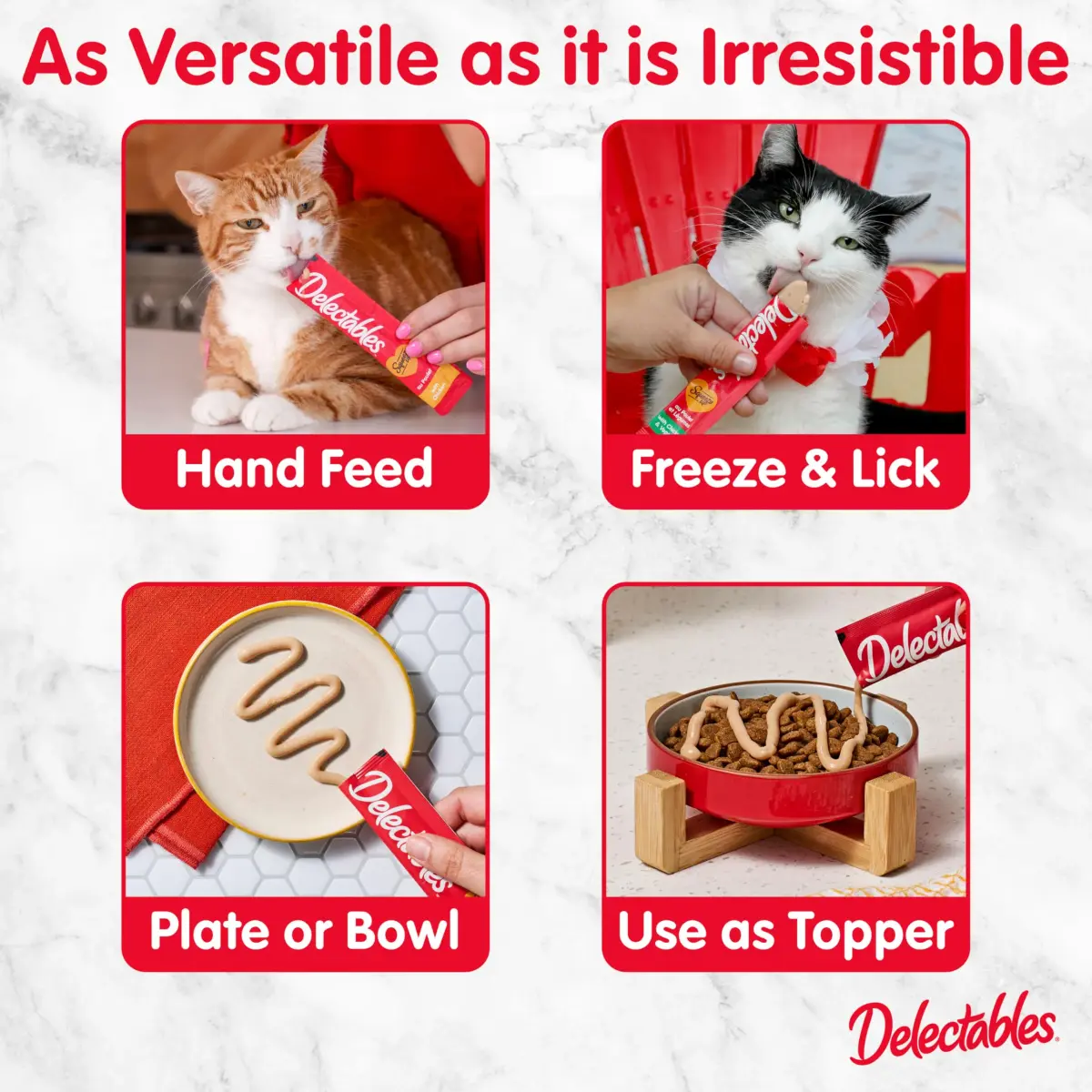 Delectables Squeeze Up Variety Pack Cat Treats 0.5oz Tubes (144 Total) | Grain-Free Lickable Puree for Bonding - view 5