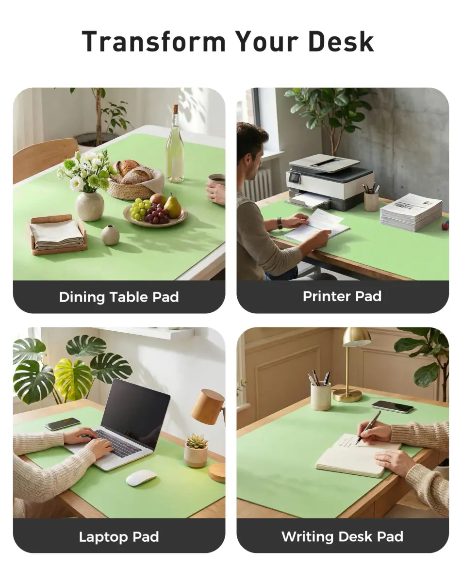 Aothia Faux Leather Desk Mat - Large Mouse Pad, Non-Slip PU Leather Blotter 101.6cm x 61cm (40" x 24") | Protects Desks, Enhances Workspace - view 6