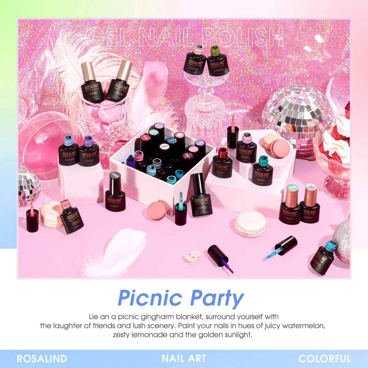 ROSALIND Gel Nail Polish Set 101PCS | 91 Colors, Long-Lasting, Easy Application, Safe Ingredients, Gift Ready (70-120 chars) - view 6