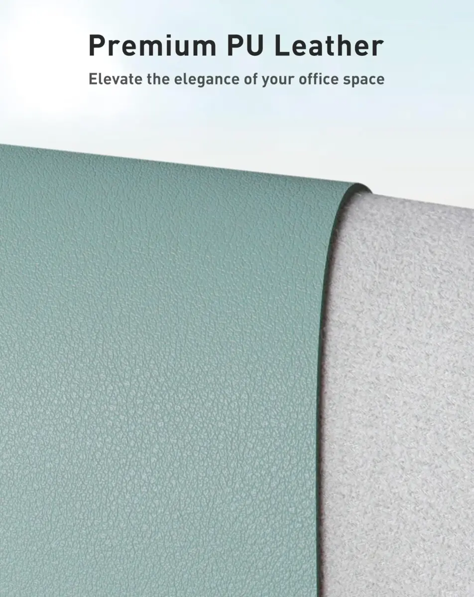 Aothia Faux Leather Desk Mat - Large Mouse Pad, Non-Slip PU Leather Blotter, Waterproof Writing Surface for Office and Home (Light Blue, 40" x 24") - view 2