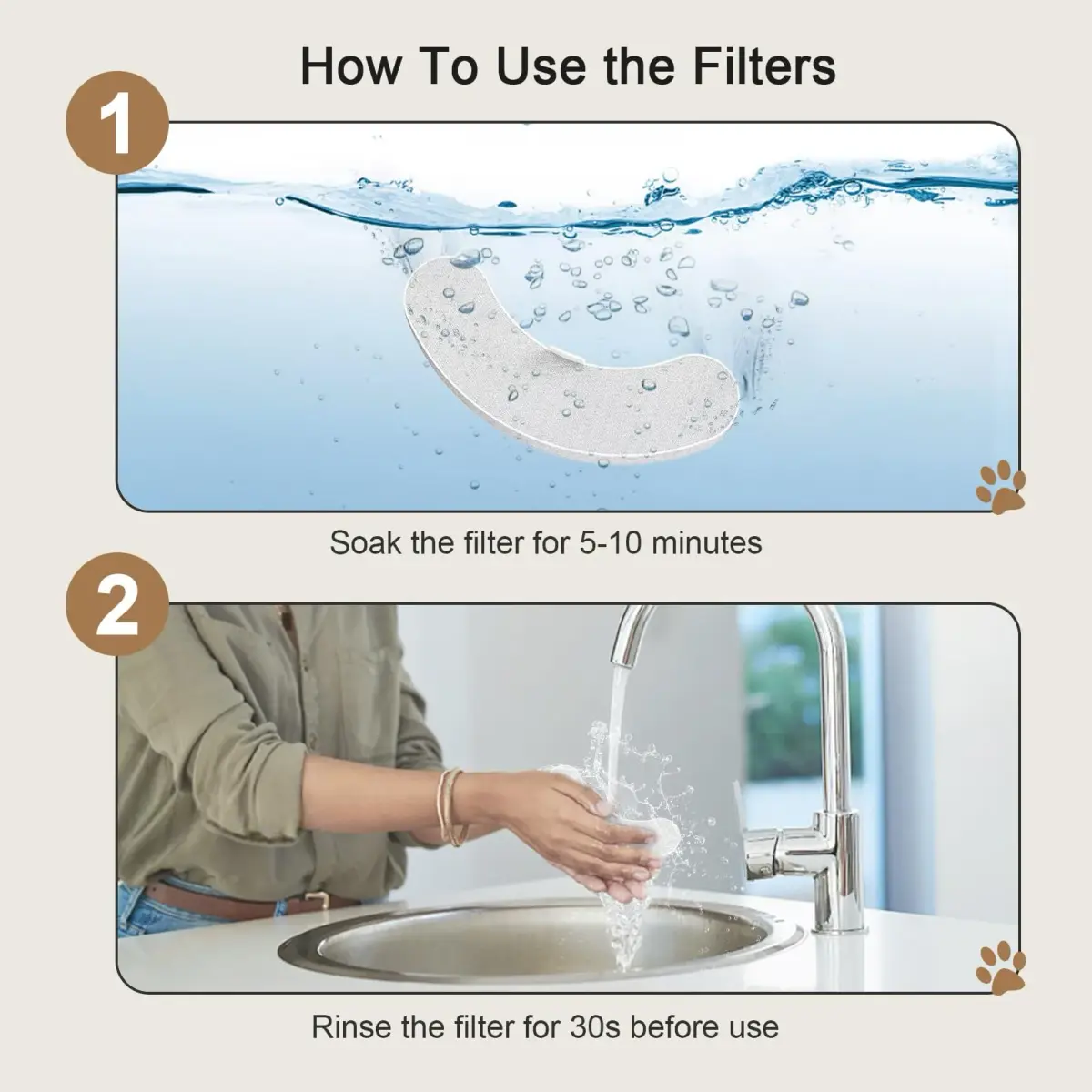 NPET Replacement Filters for WF210plus-WM Stainless Steel Pet Water Fountain (8 Packs) - view 6
