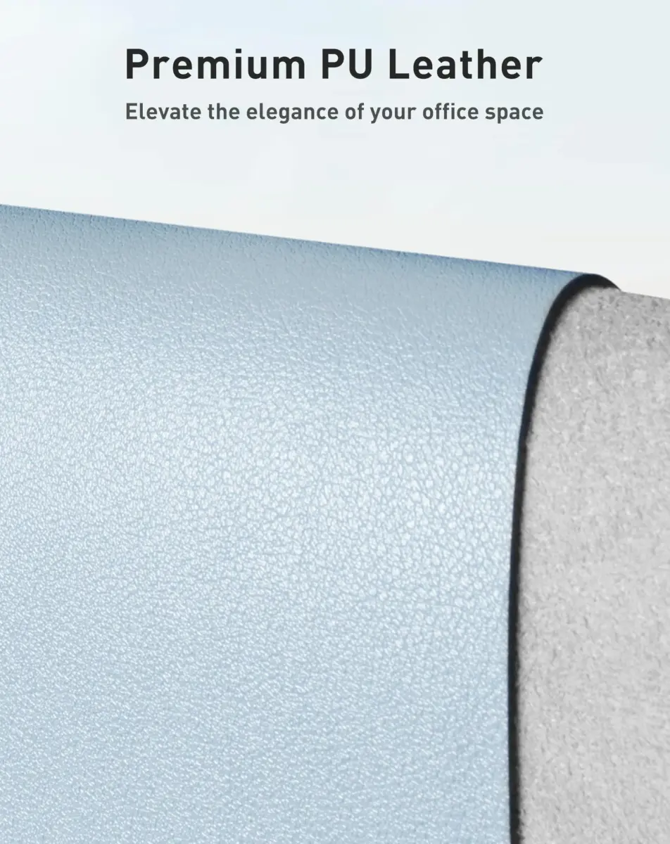 Aothia Faux Leather Desk Mat - Large Mouse Pad, Non-Slip PU Leather Blotter, Waterproof Writing Surface for Office and Home (Baby Blue, 101.6cm x 61cm) - view 2