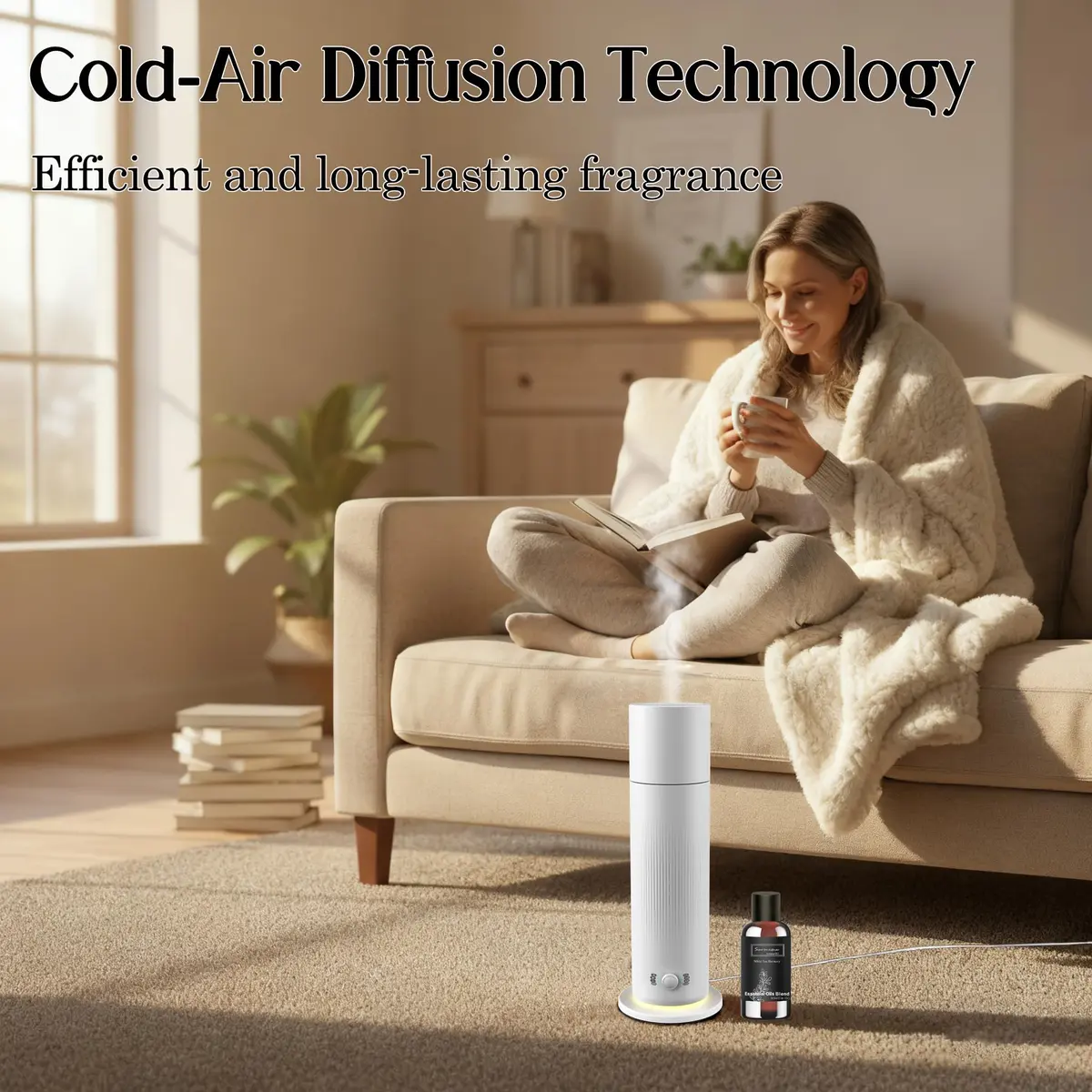 BAIESHIJI Waterless Essential Oil Diffuser 4x30ml | Large 1000 sq.ft Coverage, Hotel-Inspired Fragrance, Quiet & Pet Safe - view 8