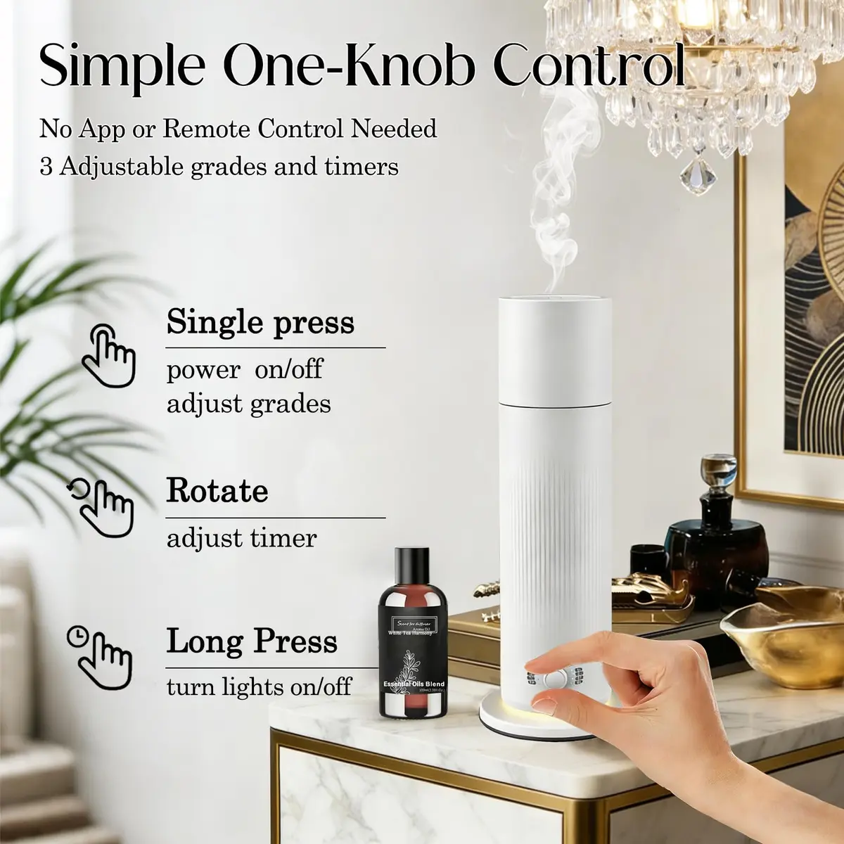 BAIESHIJI Waterless Essential Oil Diffuser 4x30ml | Large 1000 sq.ft Coverage, Hotel-Inspired Fragrance, Quiet & Pet Safe - view 4