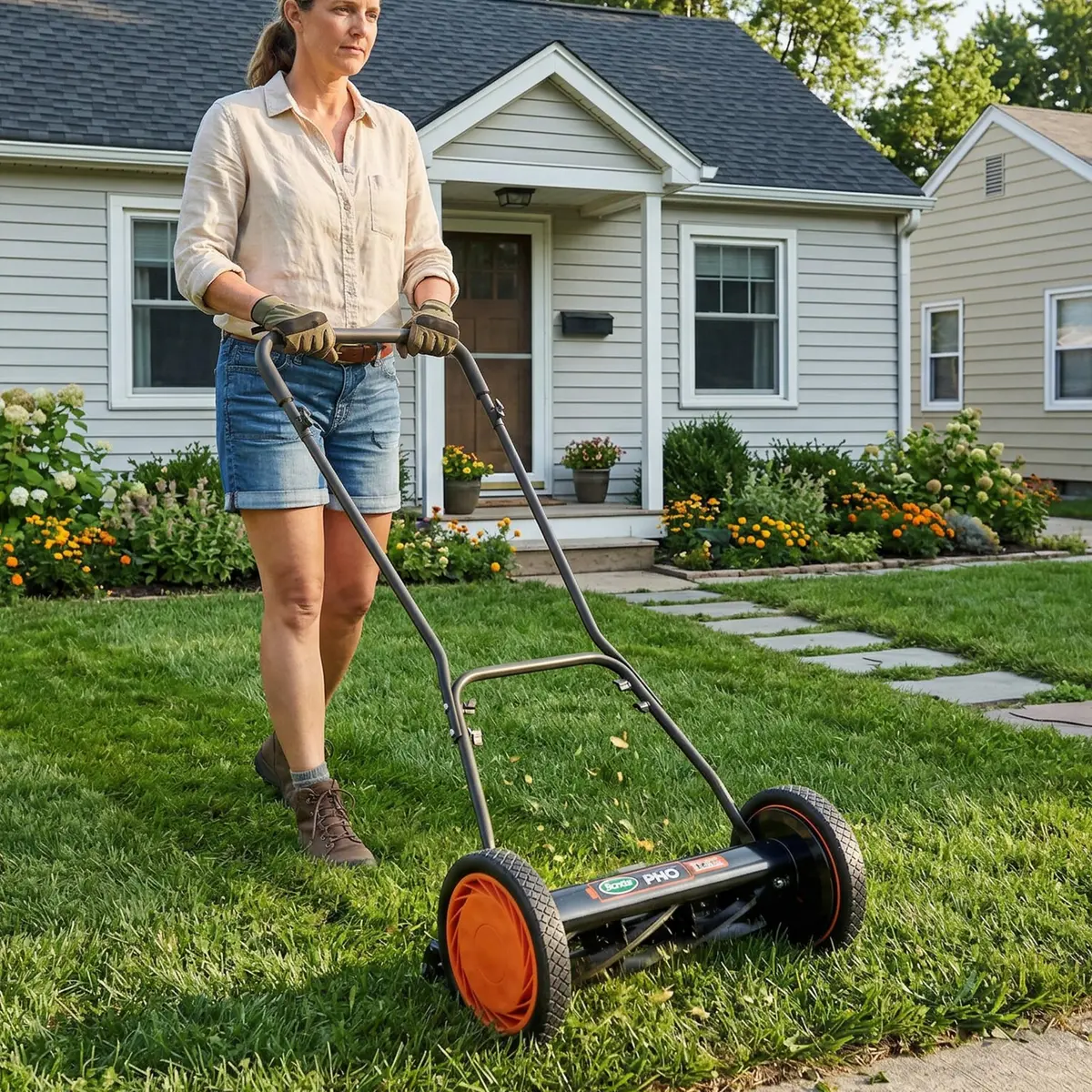 Scotts 16-Inch 7-Blade Reel Lawn Mower | Quiet, Precise Cut for Small to Medium Lawns - view 2