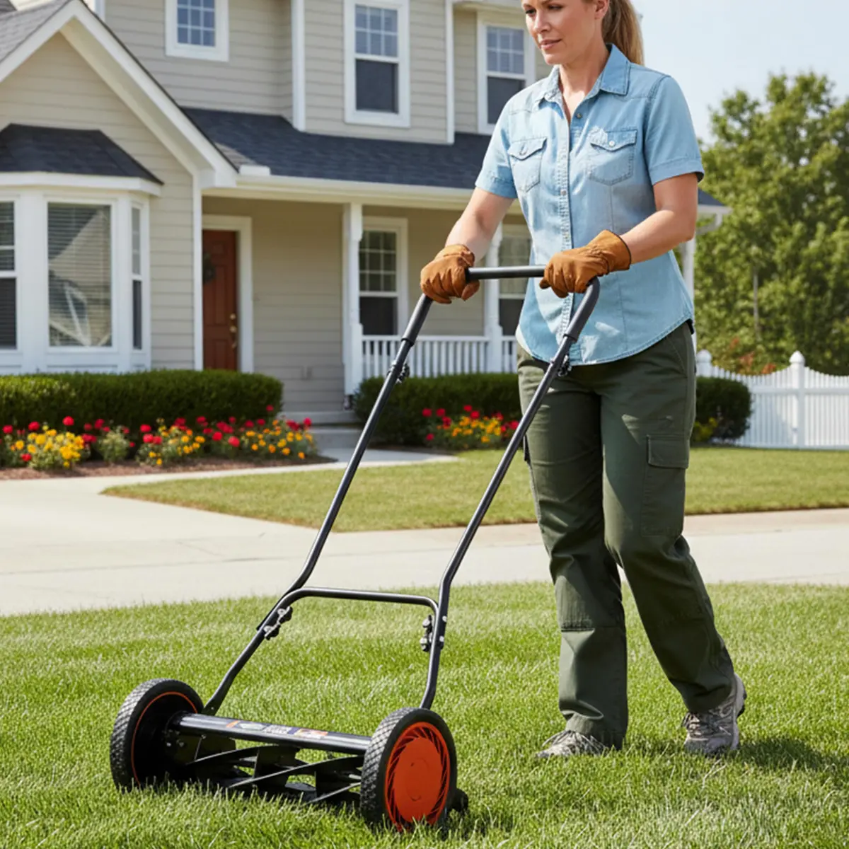 Scotts 16-Inch 7-Blade Reel Lawn Mower | Quiet, Precise Cut for Small to Medium Lawns - view 3