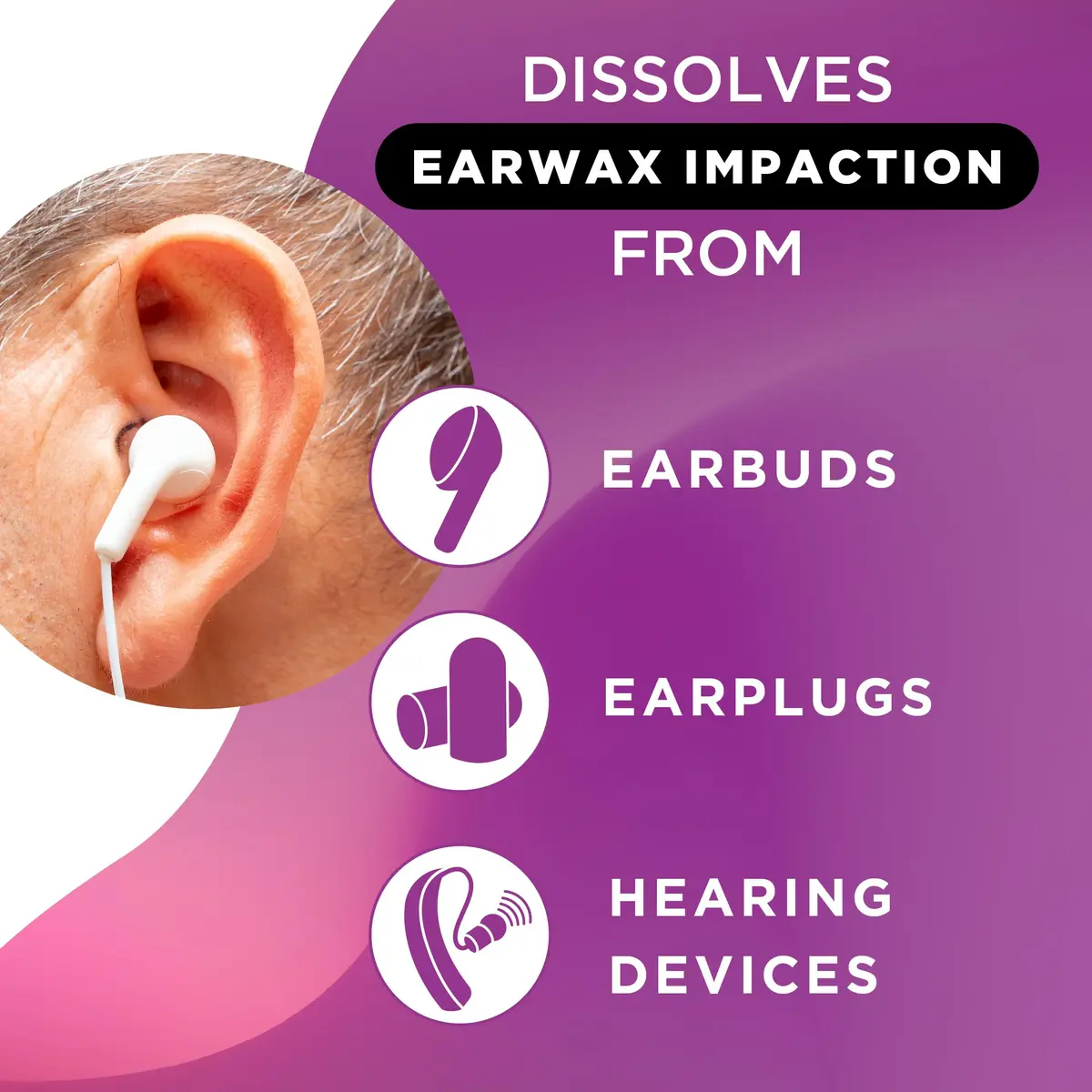 LIPO Earwax Removal Drops 0.5 fl oz | Gentle, peroxide-free ear cleaning support for clogged ears - view 5