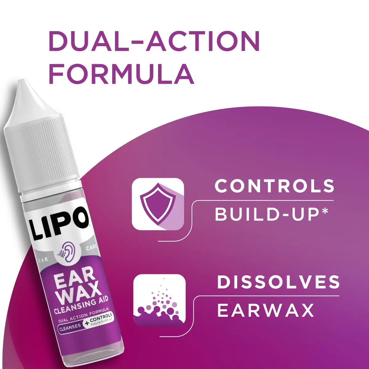 LIPO Earwax Removal Drops 0.5 fl oz | Gentle, peroxide-free ear cleaning support for clogged ears - view 6
