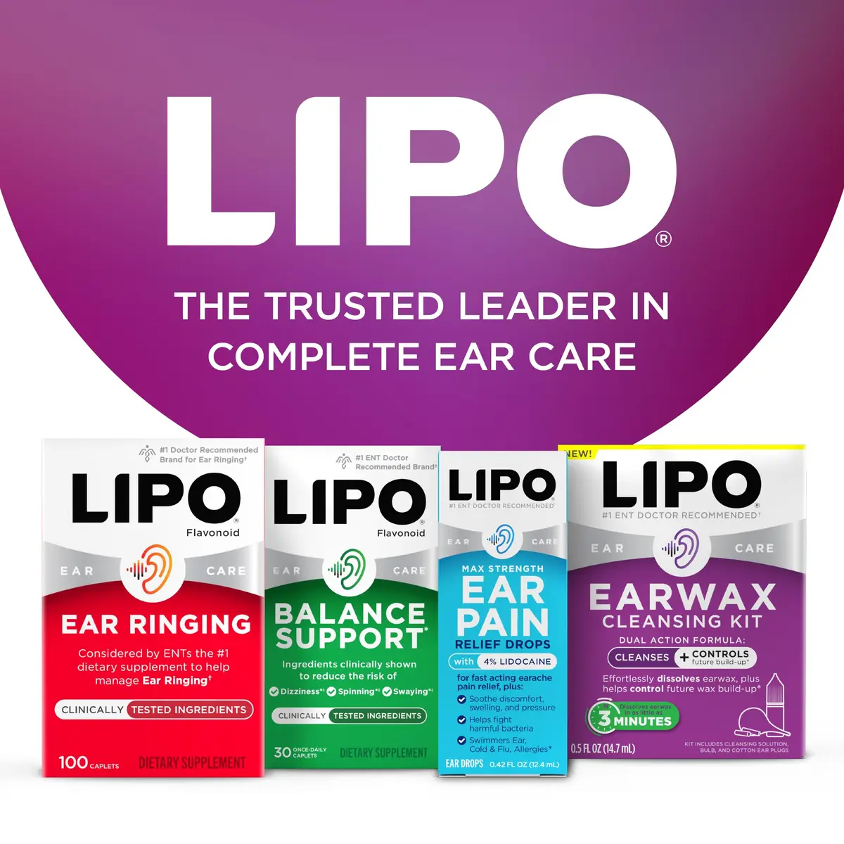 LIPO Earwax Removal Drops 0.5 fl oz | Gentle, peroxide-free ear cleaning support for clogged ears - view 8