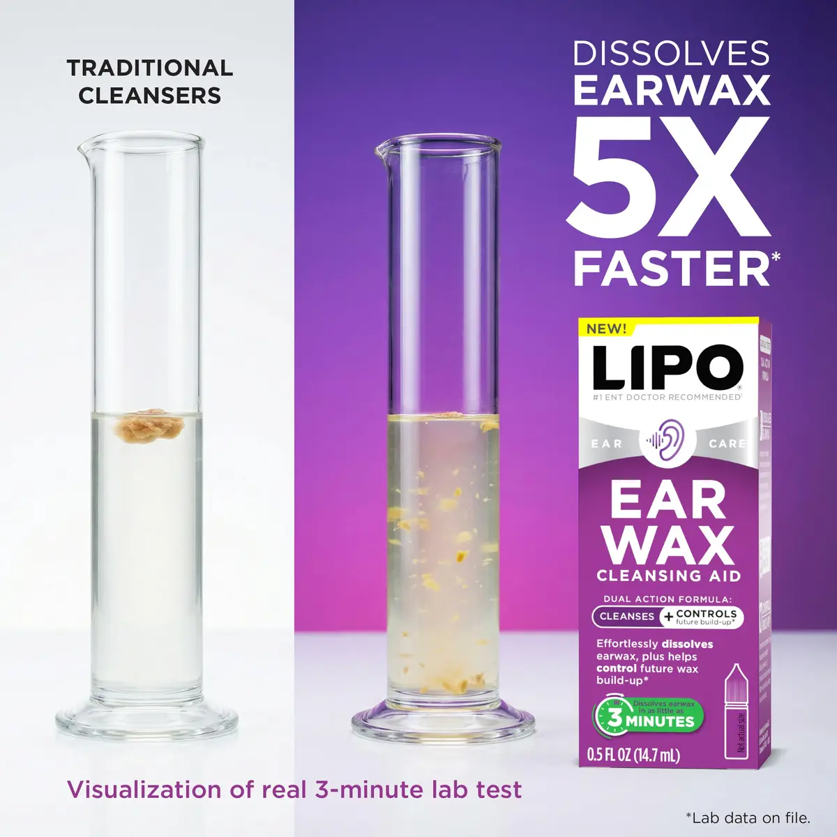 LIPO Earwax Removal Drops 0.5 fl oz | Gentle, peroxide-free ear cleaning support for clogged ears - view 9