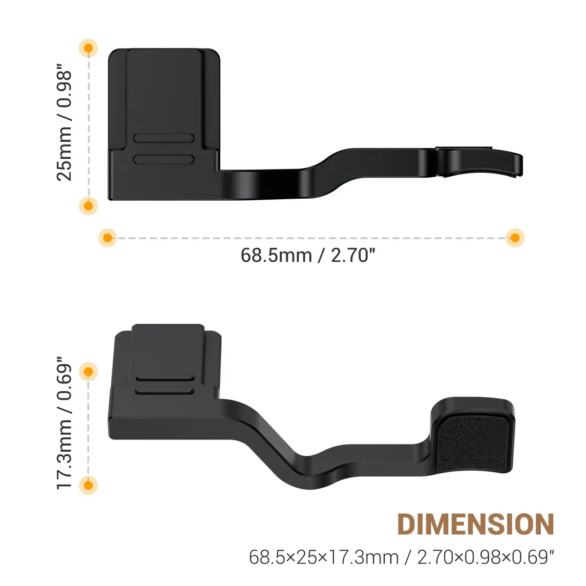 JJC Metal Thumb Grip & Shutter Button for Fuji X-T30 III II XT30 XT20,Black | Ergonomic Camera Accessory - view 7