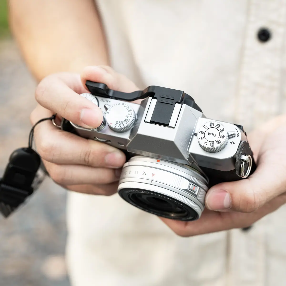 JJC Metal Thumb Grip & Shutter Button for Fuji X-T30 III II XT30 XT20,Black | Ergonomic Camera Accessory - view 9