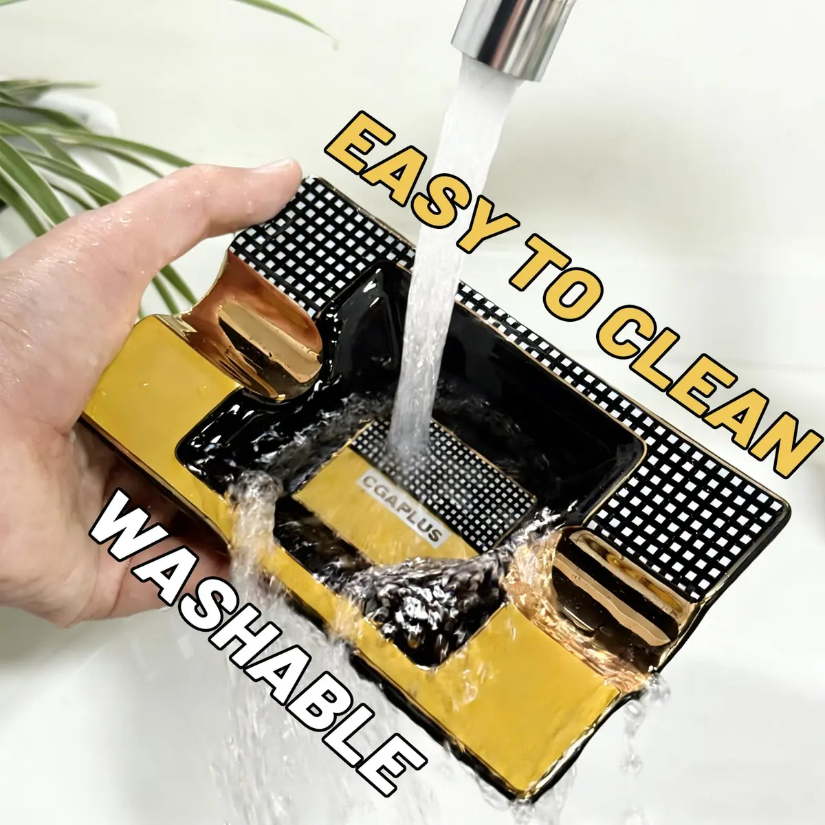 GUEVARA Cigar Ashtray Classic Black | Deep Basin, Sturdy & Stylish for Outdoors & Indoors - view 5