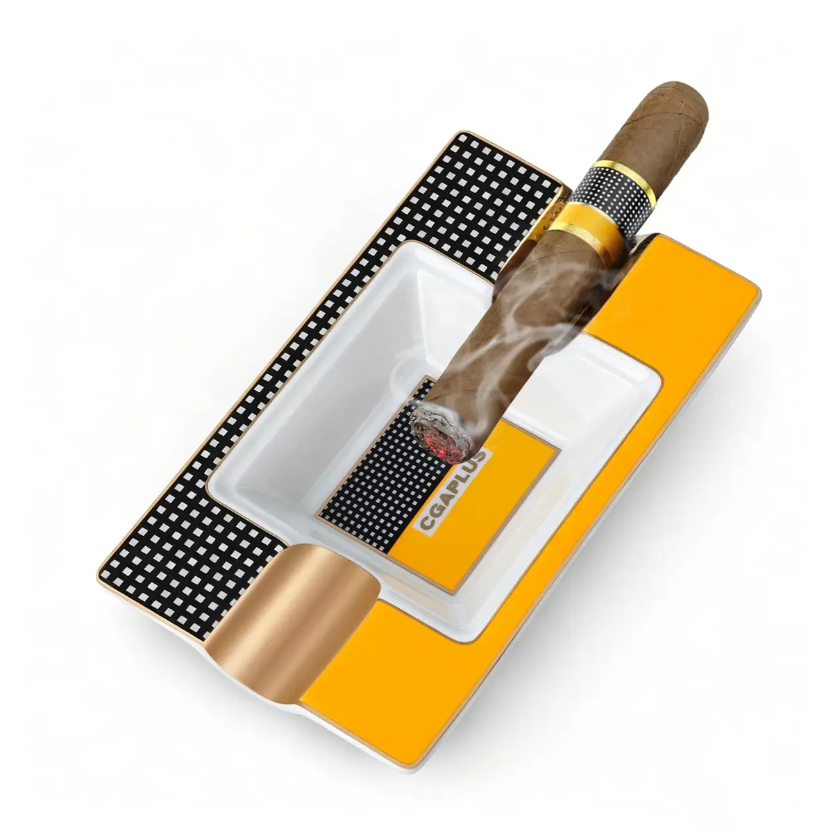GUEVARA Cigar Ashtray Deep Basin 4.9in (12.45cm) | Elegant Indoor/Outdoor Accessory - main product image