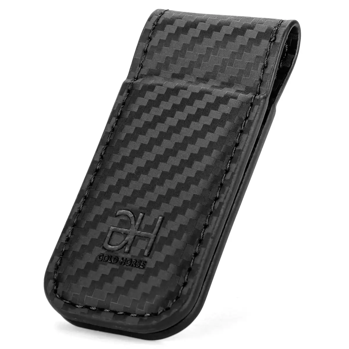 GH GOLD HORSE Slim Magnetic Money Clip Genuine Leather Card Holder for Men | Holds 10-15 Bills - main product image