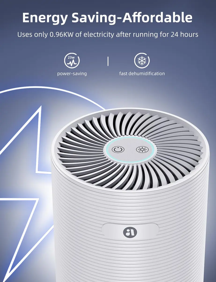 avylo 25oz Dehumidifier for Bedroom with Auto Shut Off, Ultra Quiet, White | Energy Saving, Compact & Safe - view 4