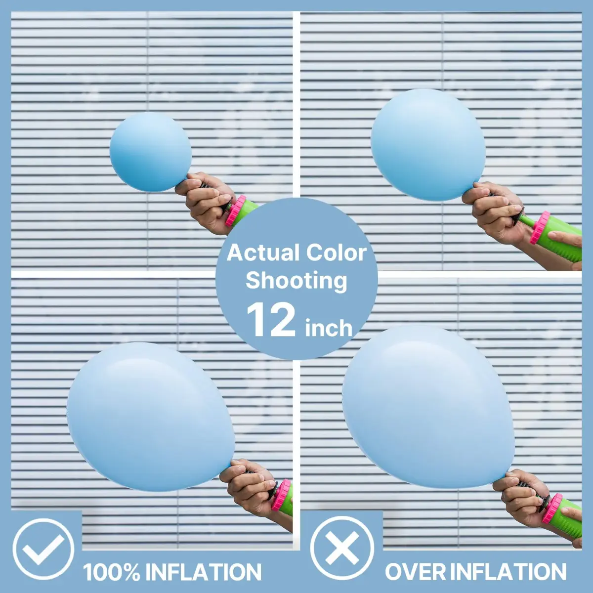 PartyWoo Light Blue Balloons 100pcs Assorted Sizes (18, 12, 10, 5 Inch) | Pastel Sky Aqua Blue Balloon Arch Kit Garland for Birthday, Baby Shower, Graduation Party Decorations - view 4