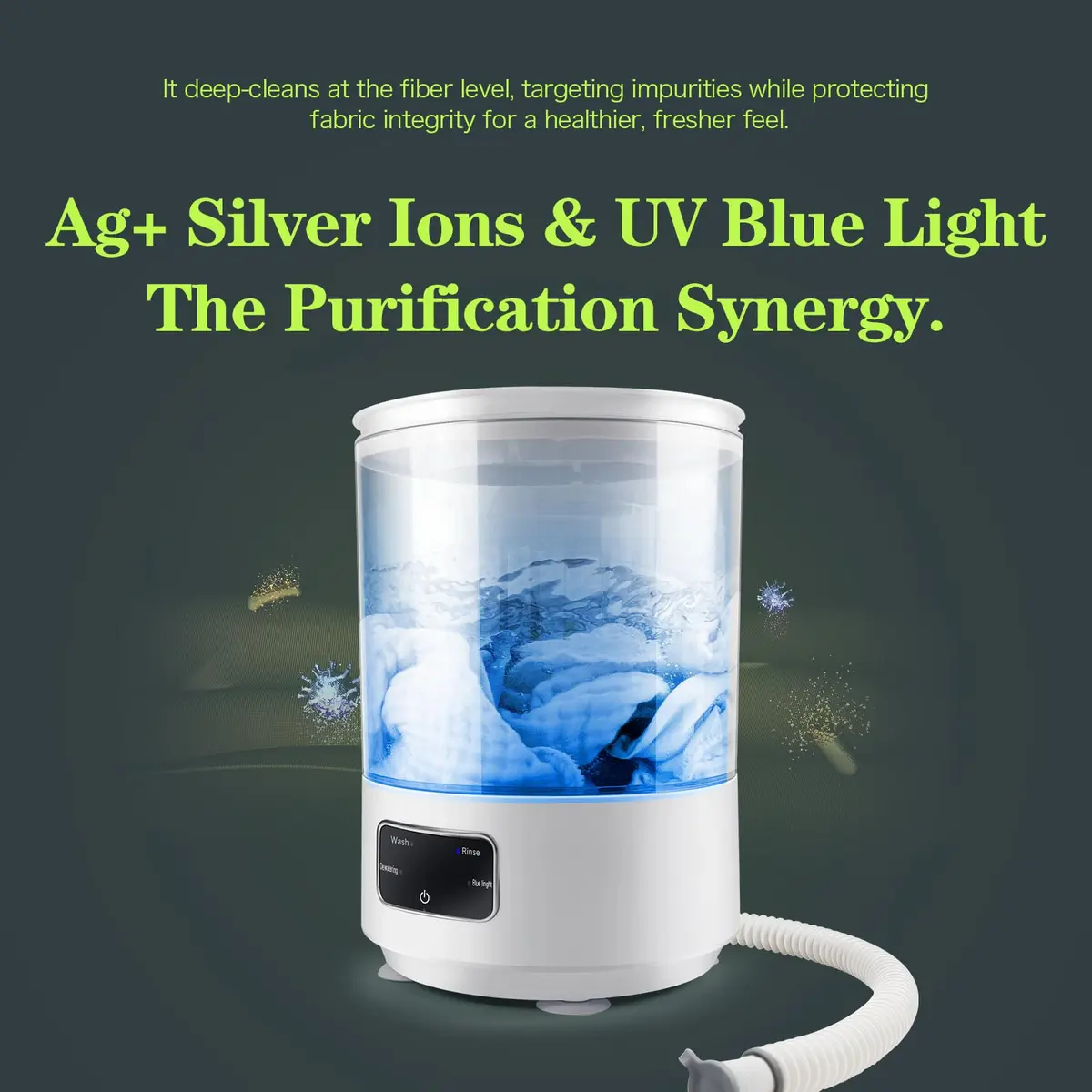 SUNHAIXIA Portable Mini Washing Machine 1L (0.26 Gal) | Imitation Hand Wash & UV Sterilization - view 8