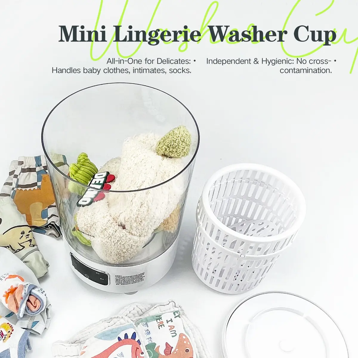 SUNHAIXIA Portable Mini Washing Machine 1L (0.26 Gal) | Imitation Hand Wash & UV Sterilization - view 2
