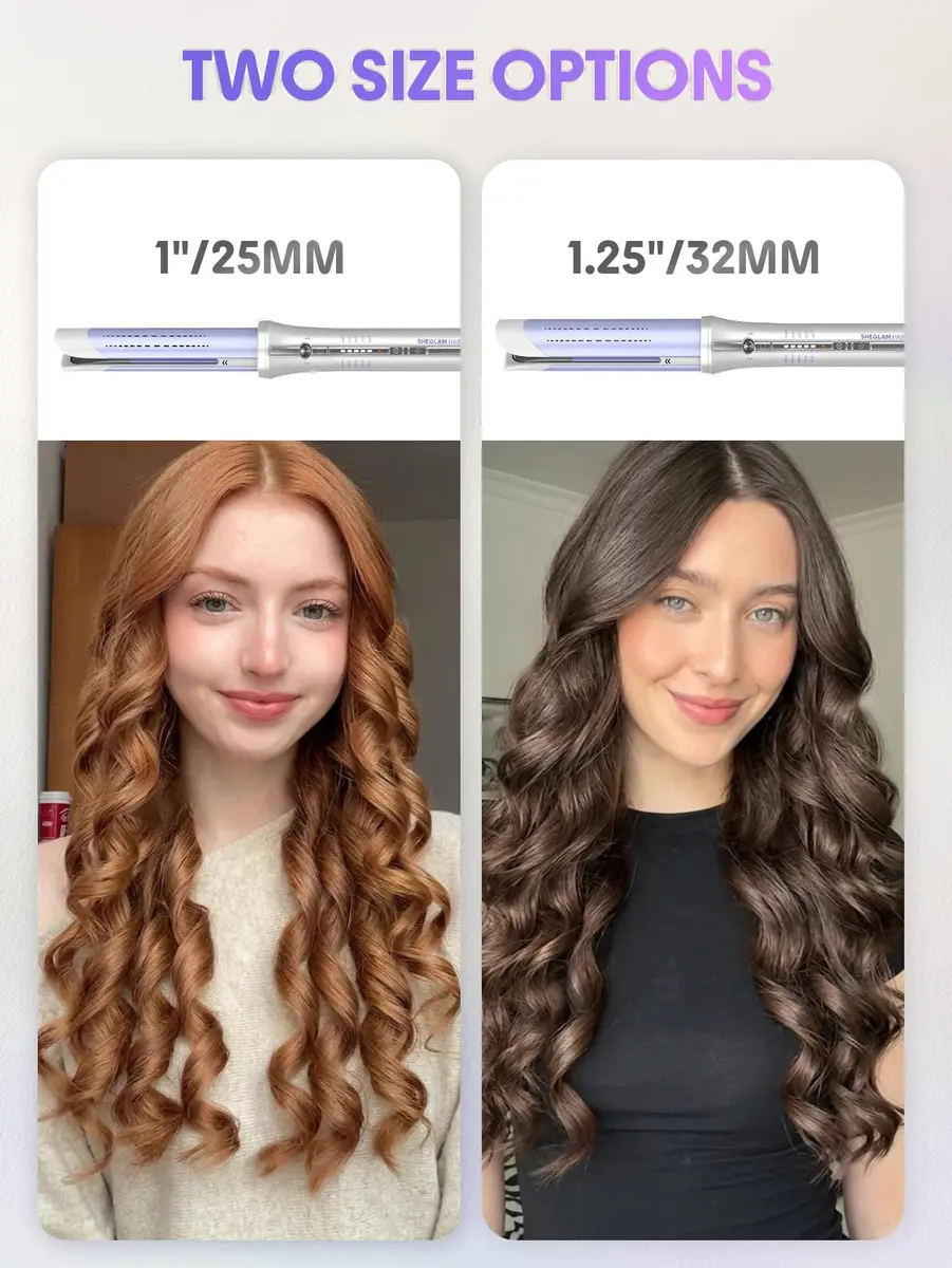 SHEGLAM One Touch Airflow Styler Pro 1.25 inch Automatic Rotating Curling Iron | 5 Temp Settings, Zero Burn Risk - view 9