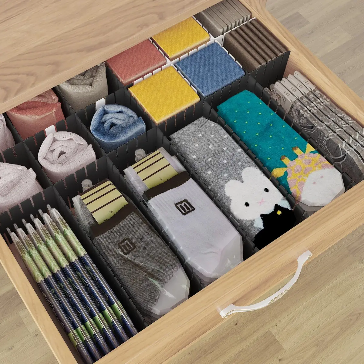 ALBAD Adjustable Drawer Dividers 8-Pack | Cut-to-Fit Plastic Organizer Strips for Kitchen & Home - view 5
