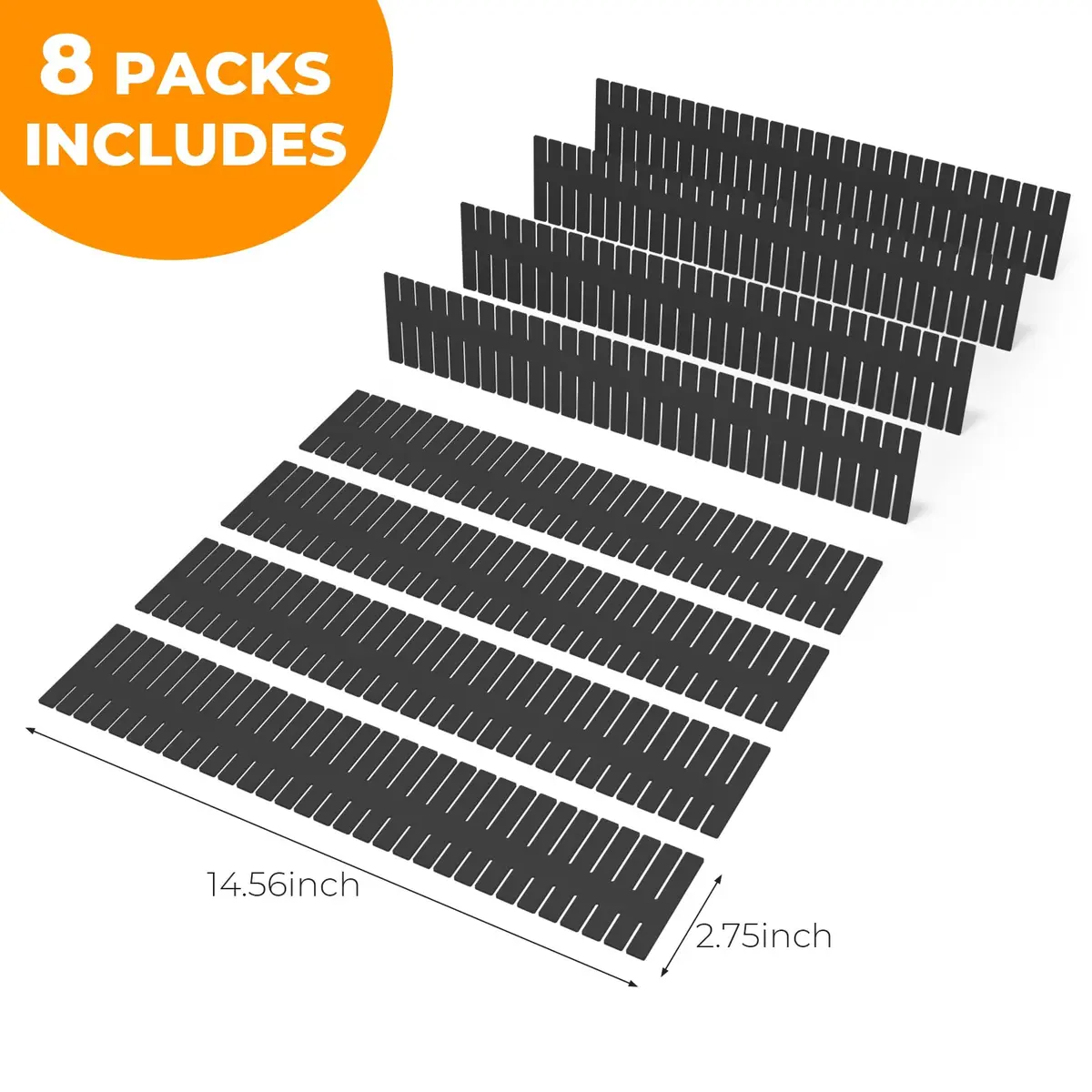 ALBAD Adjustable Drawer Dividers 8-Pack | Cut-to-Fit Plastic Organizer Strips for Kitchen & Home - view 2