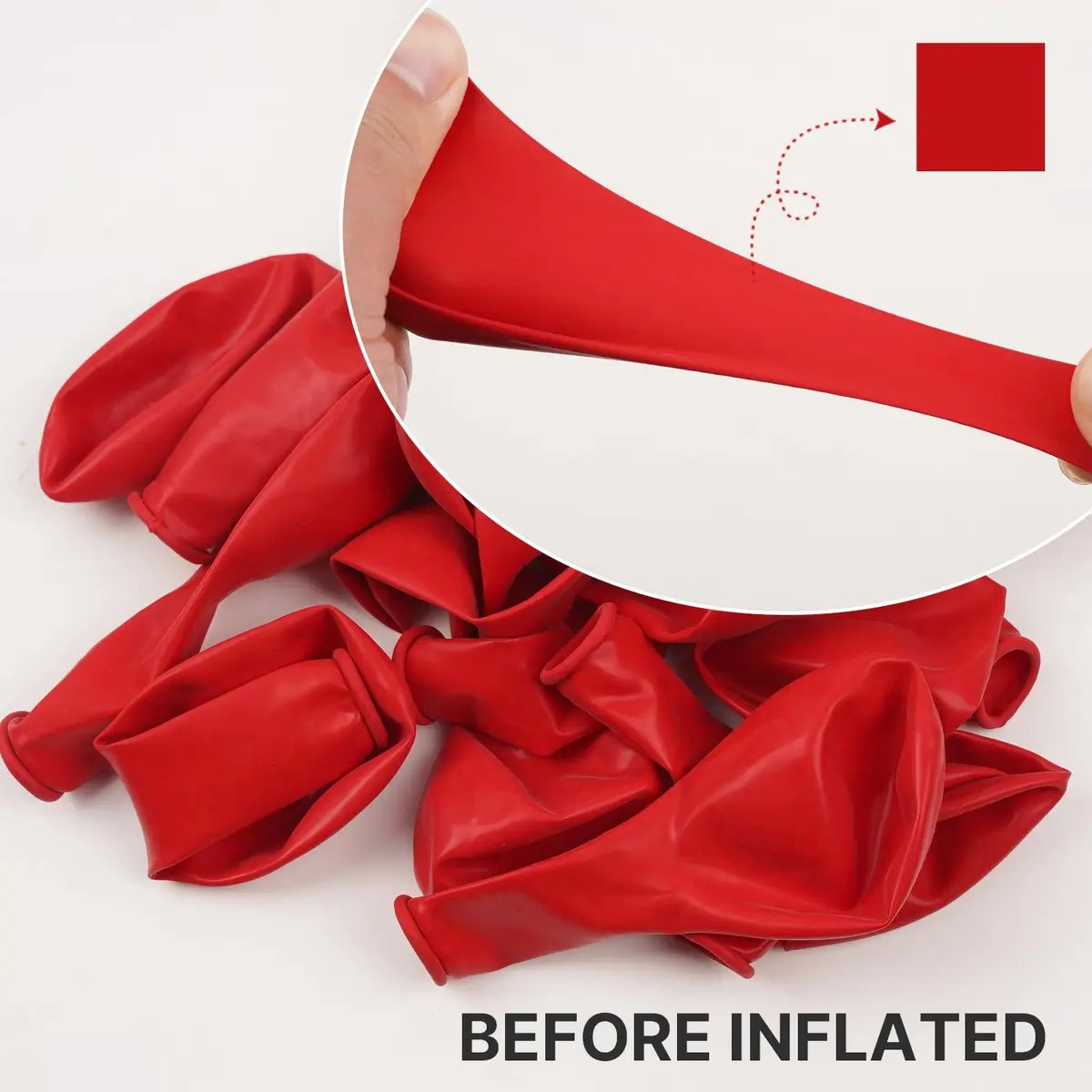 PartyWoo Red Balloons 100 pcs Assorted Sizes 5-18 Inch | Value Pack for Parties - view 2