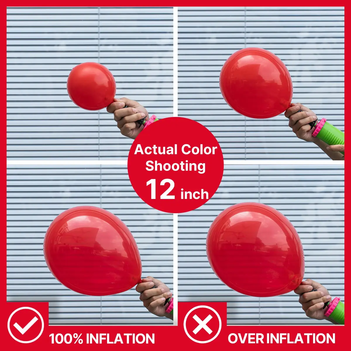 PartyWoo Red Balloons 100 pcs Assorted Sizes 5-18 Inch | Value Pack for Parties - view 4