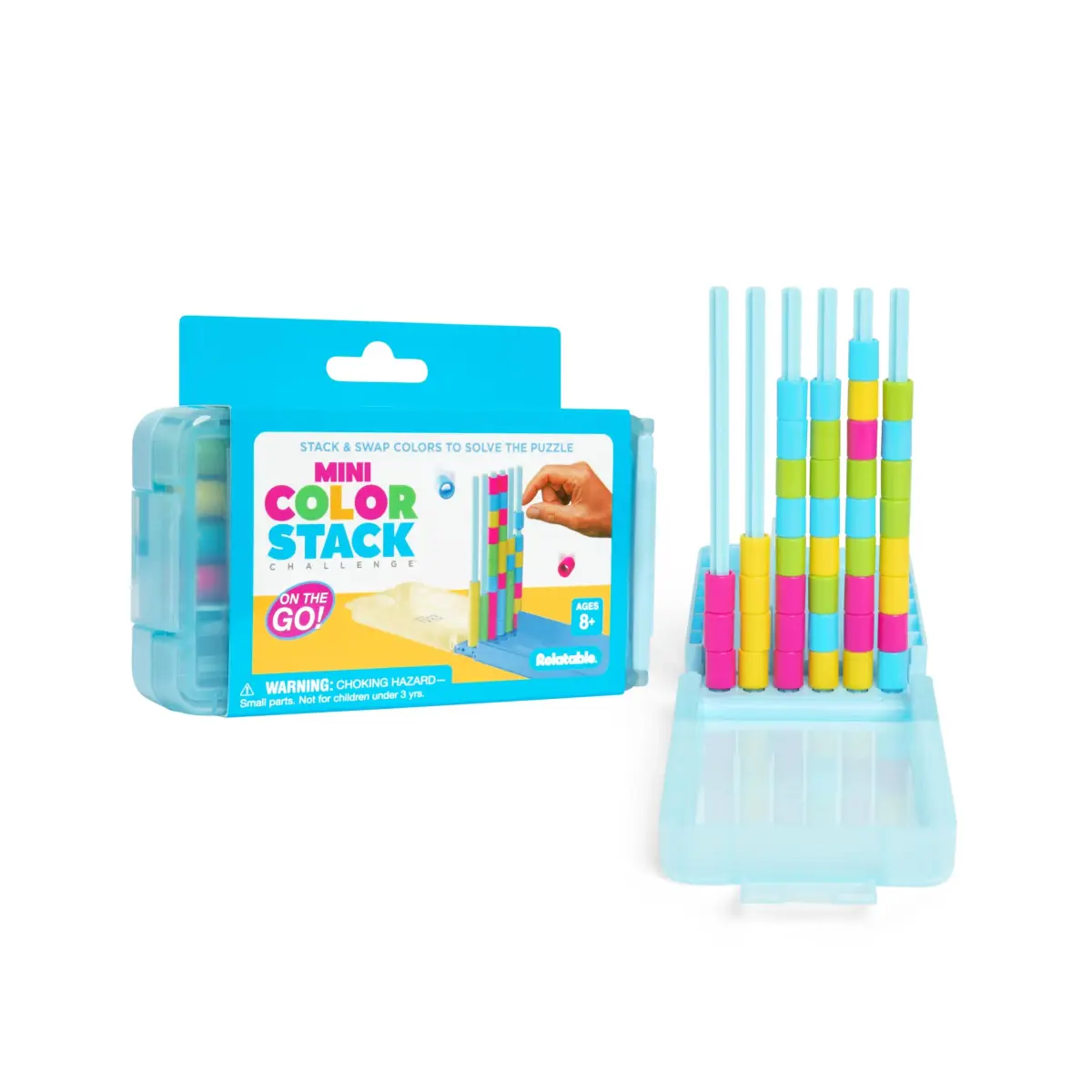 Mini Color Stack Challenge by WHAT DO YOU MEME? 40 Rings | Solo-Play Travel Game for Ages 8+ - main product image