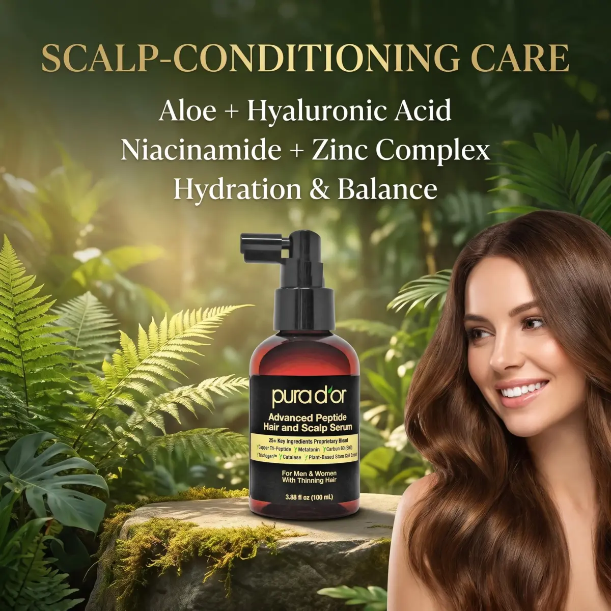 PURA D'OR Advanced Hair & Scalp Serum 99ml (3.3 Fl Oz) | Fuller Appearance Strands for Thinning Hair - view 7