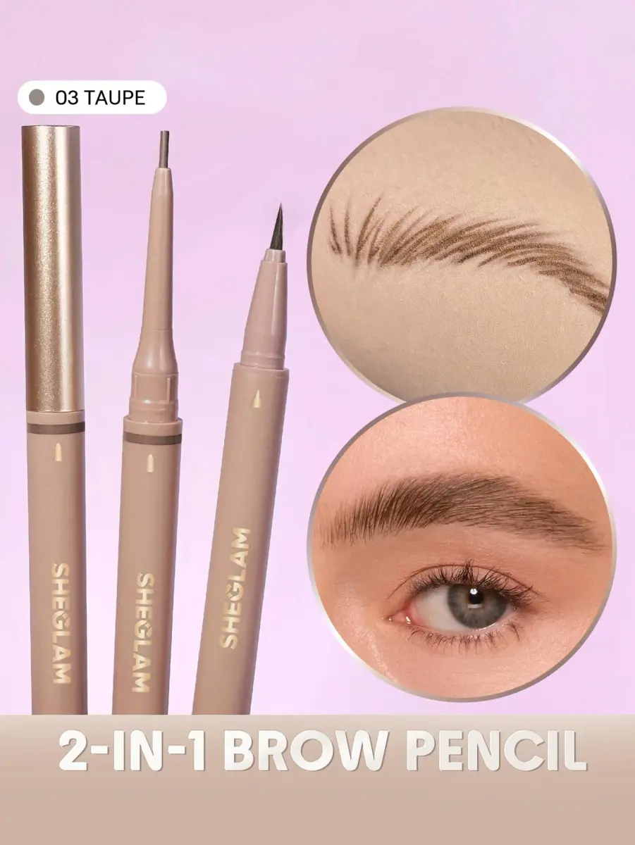 SHEGLAM Dual-Sided Eyebrow Pencil 03 Taupe | Waterproof Matte Cream & Liquid Pen - view 4