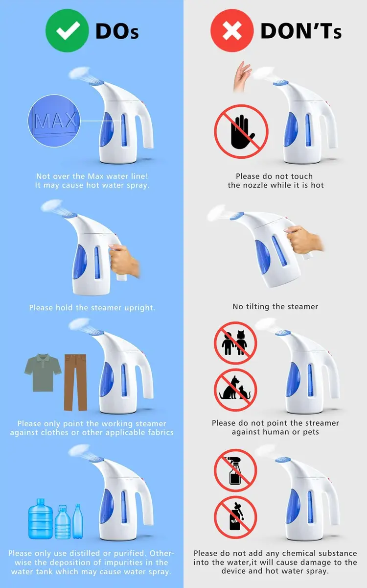 HiLIFE Garment Steamer 240ml | Portable Handheld 700W, Strong Penetrating Steam, Removes Wrinkles, for Home & Office (ONLY FOR 120V) - view 7