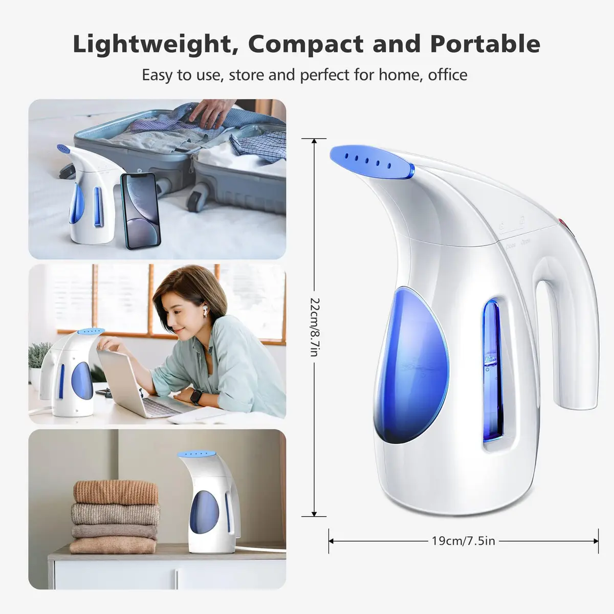 HiLIFE Garment Steamer 240ml | Portable Handheld 700W, Strong Penetrating Steam, Removes Wrinkles, for Home & Office (ONLY FOR 120V) - view 2